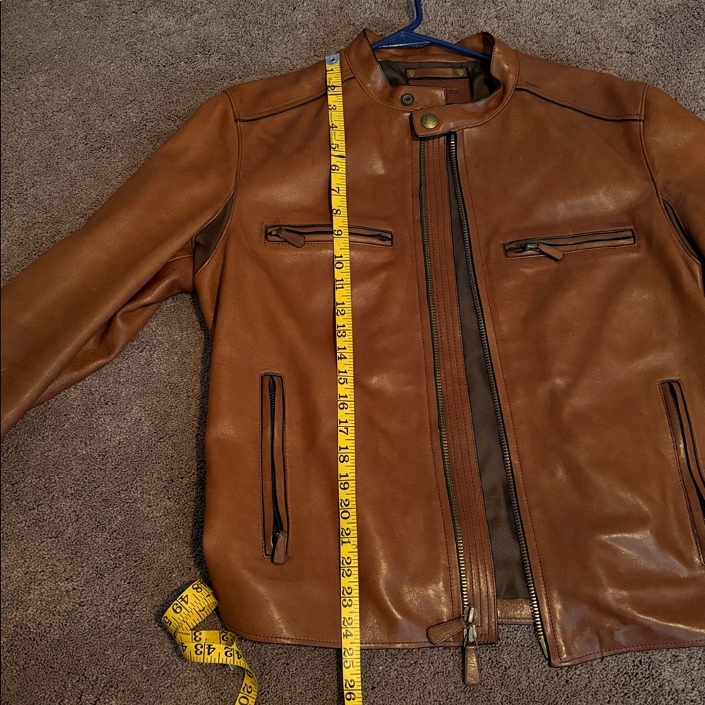 Coach Men's Tan Leather Jacket - Picture 12 of 13